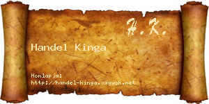 Handel Kinga névjegykártya
