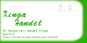 kinga handel business card